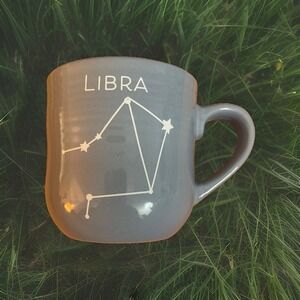 HOROSCOPE MUG LIBRA COFFEE Cup ZODIAC 17 OZ Artisan Ribs, Inside Periwinkle, Col